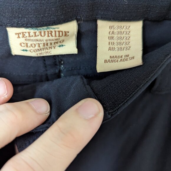 NWOT Telluride Clothing Co Men's Black Nylon Trousers, 38/32 - Picture 3 of 5